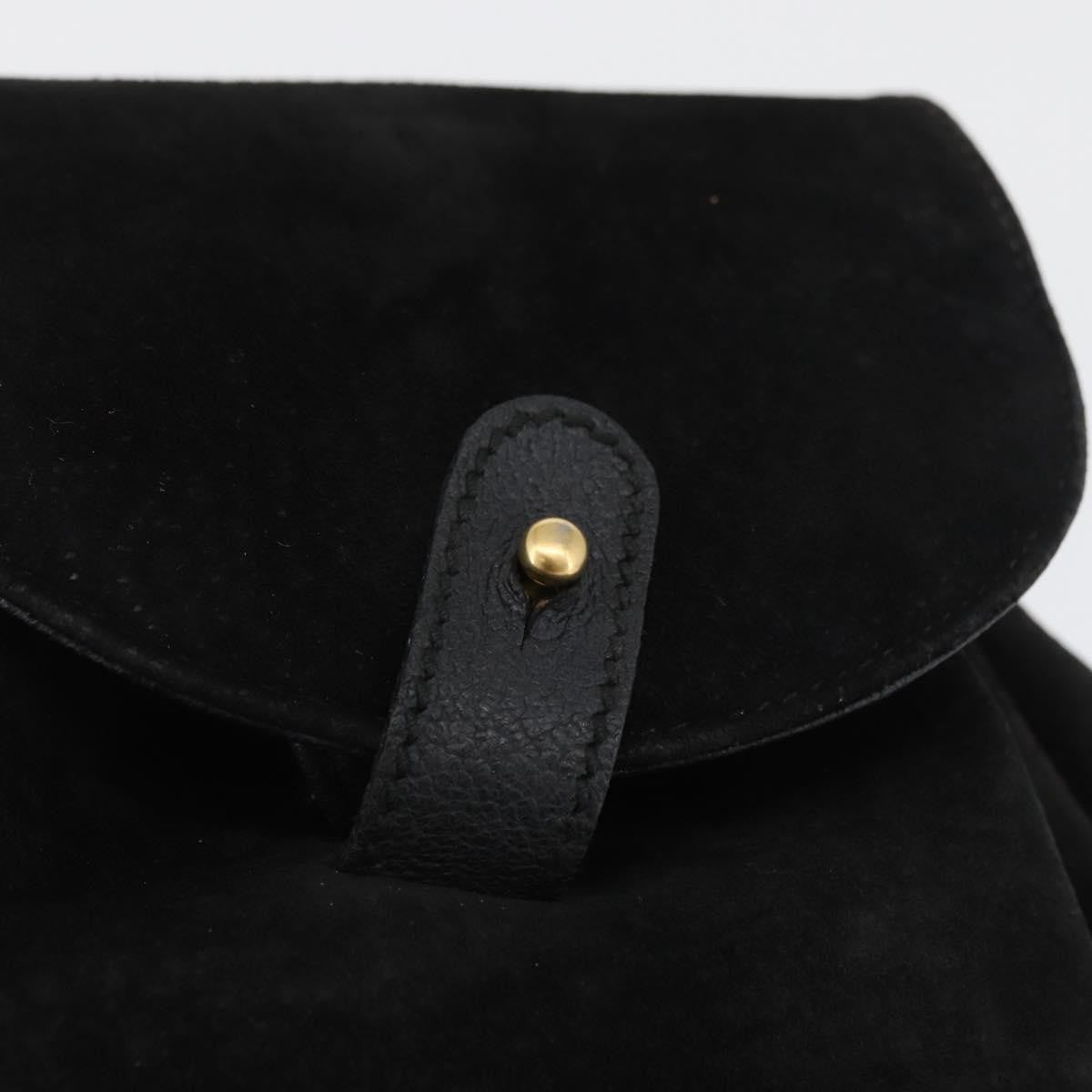Gucci Gucci Bamboo Backpack Daim Black Suede Backpack Bag (Pre-Owned)