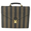 Fendi Vintage Pequin Briefcase Bag Coated Canvas Brown Canvas Briefcase Bag (Pre-Owned)