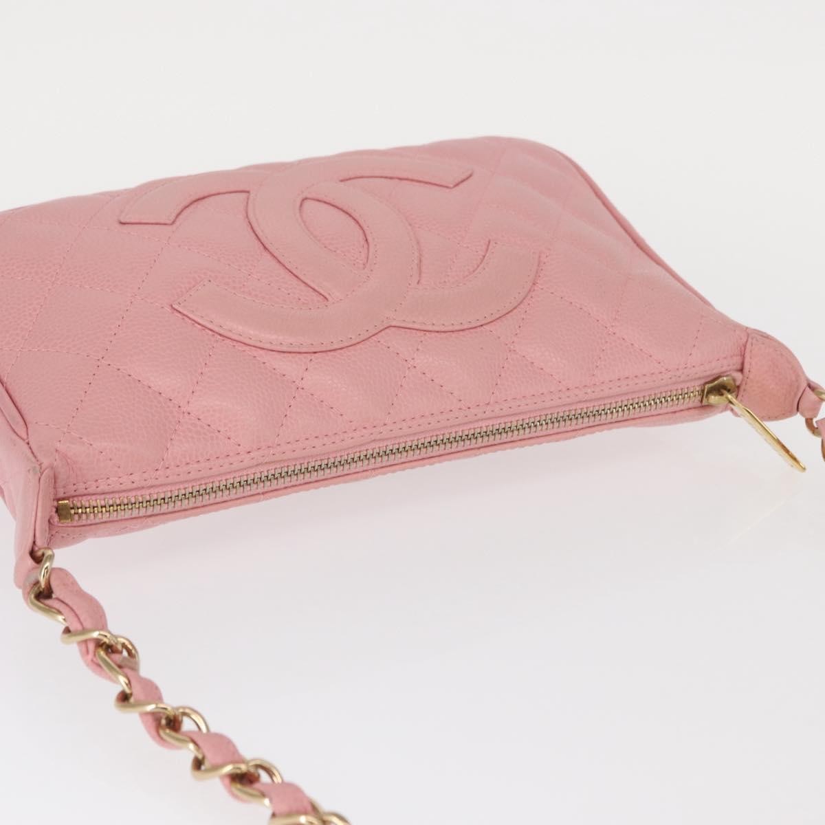 Chanel Timeless Cc Chain Shoulder Bag Quilted Caviar Pink Leather Shoulder Bag Bag (Pre-Owned)
