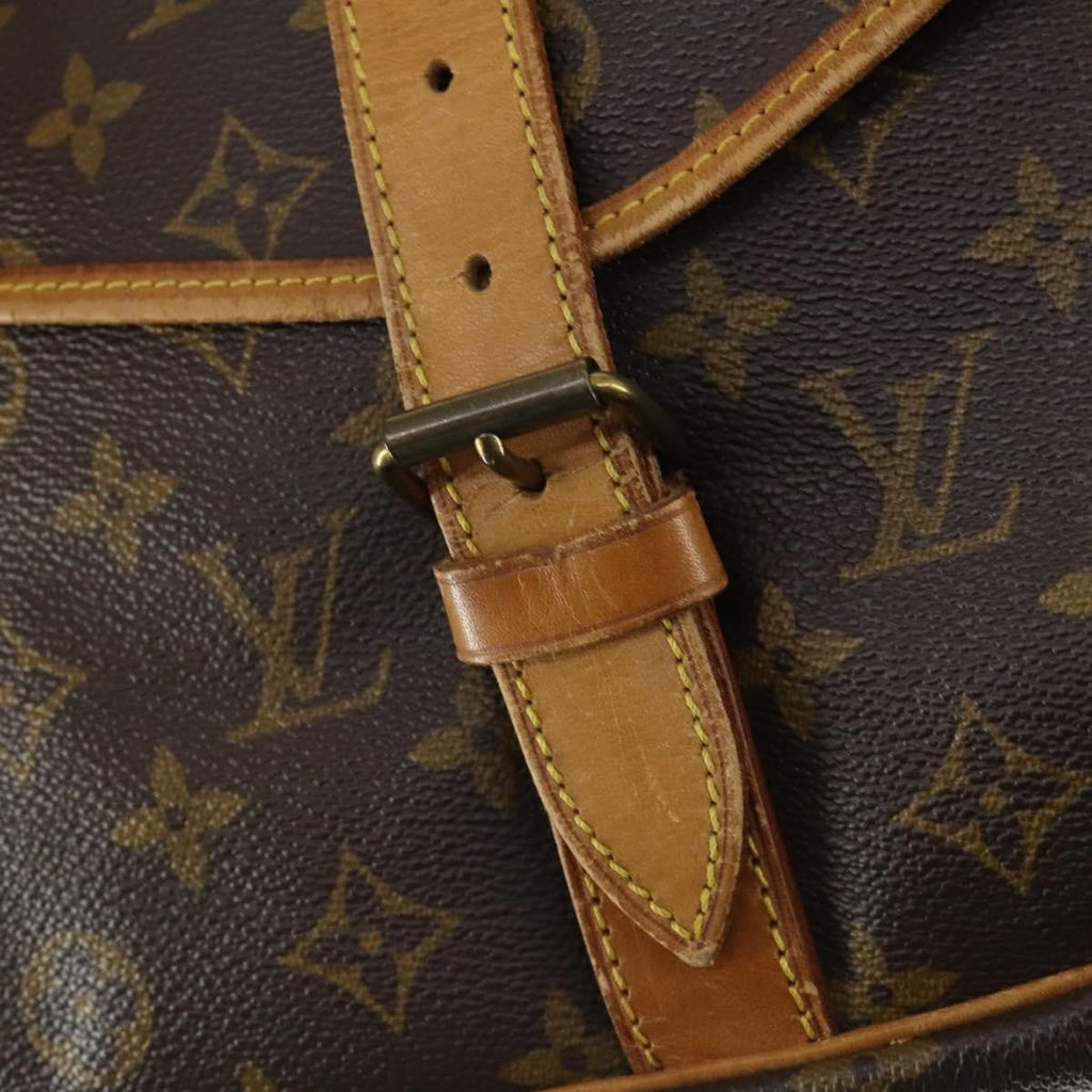 Louis Vuitton Saumur Handbag Monogram Canvas Brown Canvas Shoulder Bag Bag (Pre-Owned)