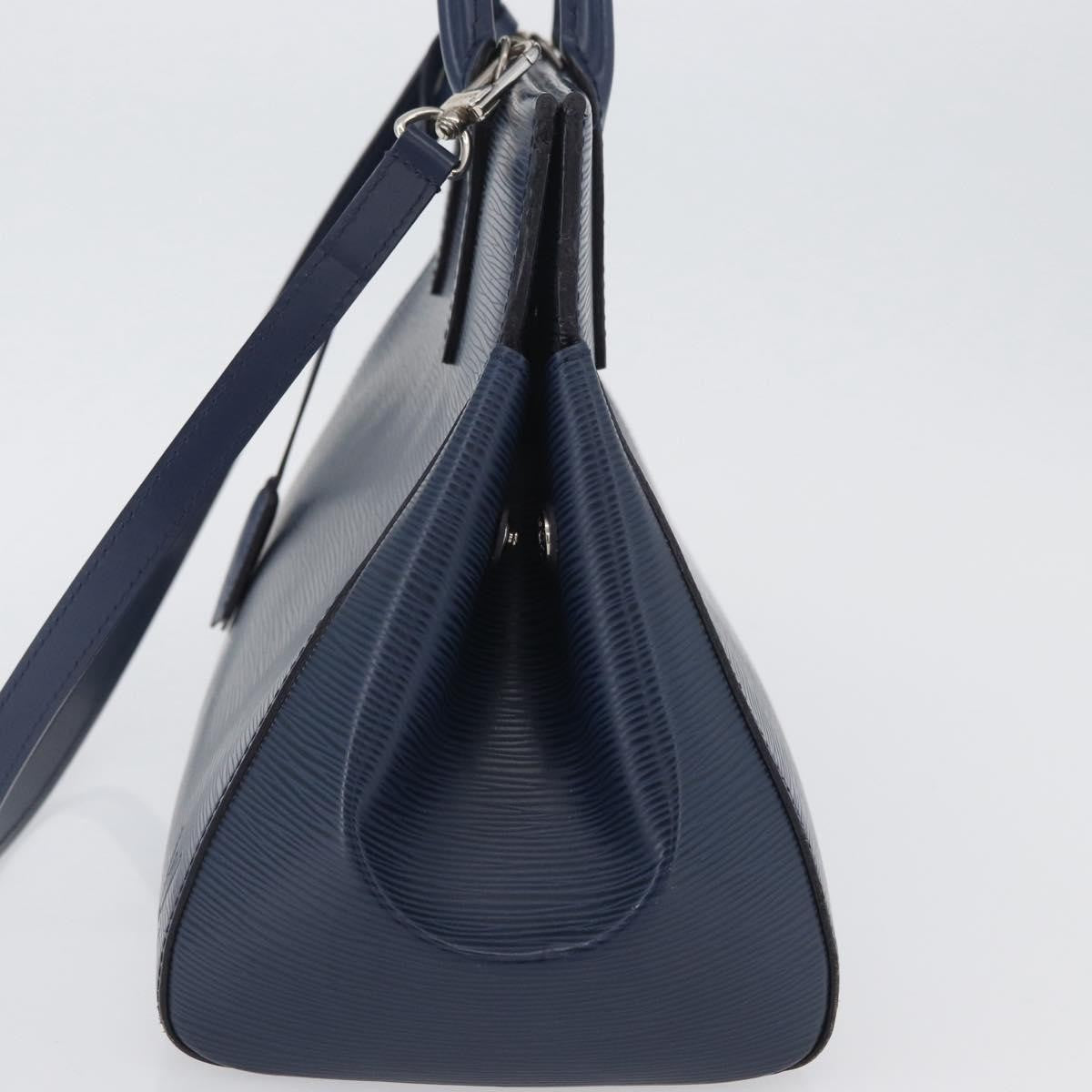 Louis Vuitton Marly Handbag Epi Leather Blue Leather Handbag (Pre-Owned)