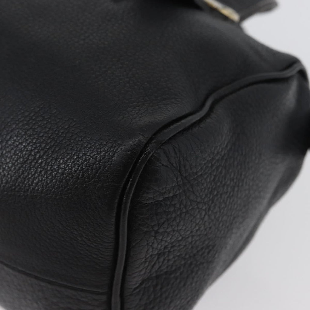 Burberry Vintage Handbag Leather Black Leather Handbag (Pre-Owned)