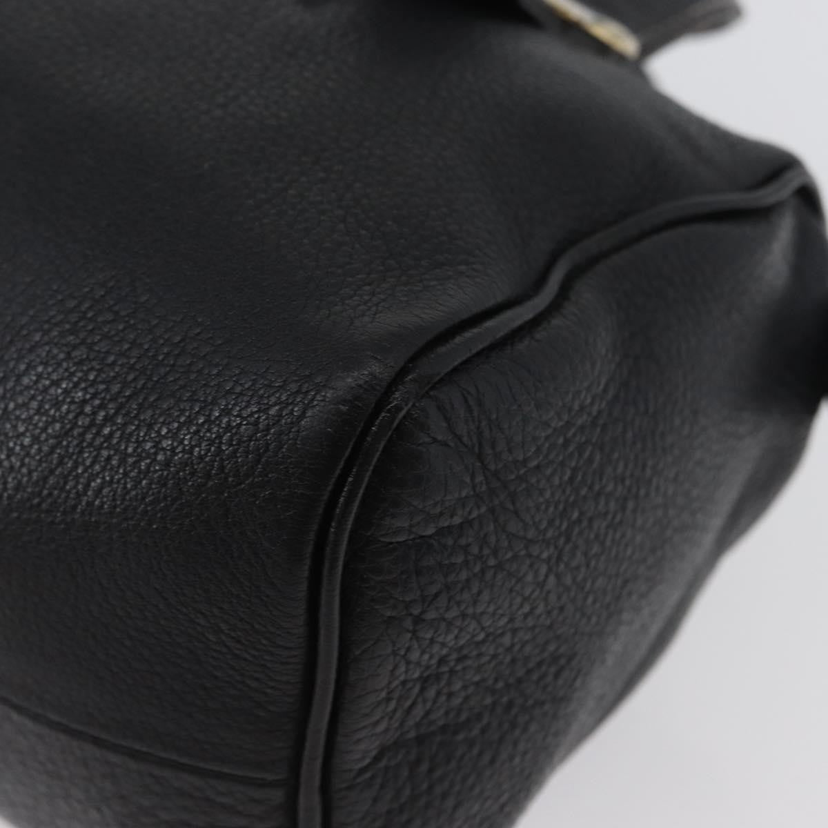 Burberry Vintage Handbag Leather Black Leather Handbag (Pre-Owned)