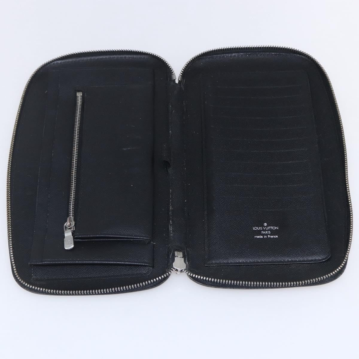 Louis Vuitton Organizer De Voyage Travel Wallet Leather Black Leather Wallets Accessory (Pre-Owned)
