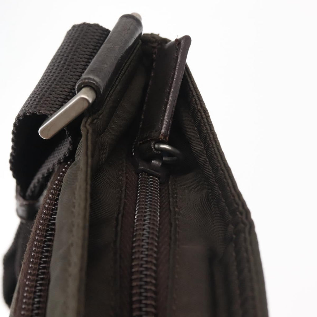Prada Front Pocket Messenger Bag Tessuto Khaki Nylon Shoulder Bag Bag (Pre-Owned)