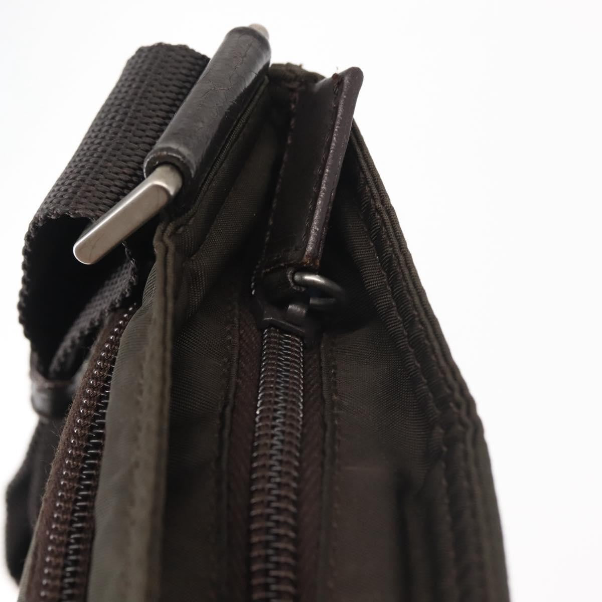 Prada Front Pocket Messenger Bag Tessuto Khaki Nylon Shoulder Bag Bag (Pre-Owned)