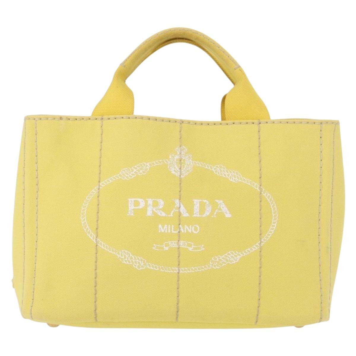 Prada Canapa Convertible Tote Canvas Gold Canvas Tote Bag Bag (Pre-Owned)