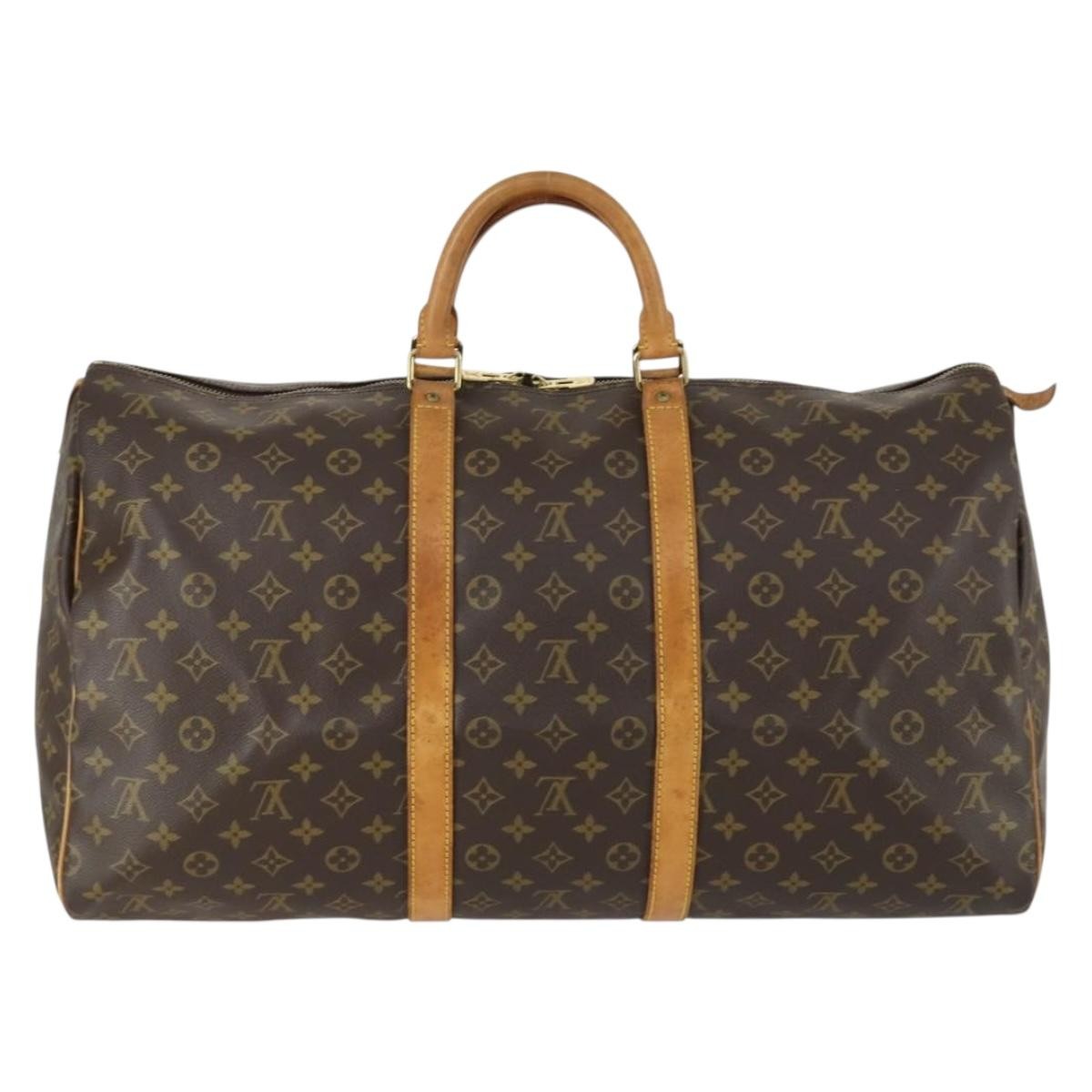 Louis Vuitton Keepall Bag Monogram Canvas Brown Canvas Travel Bag Bag (Pre-Owned)