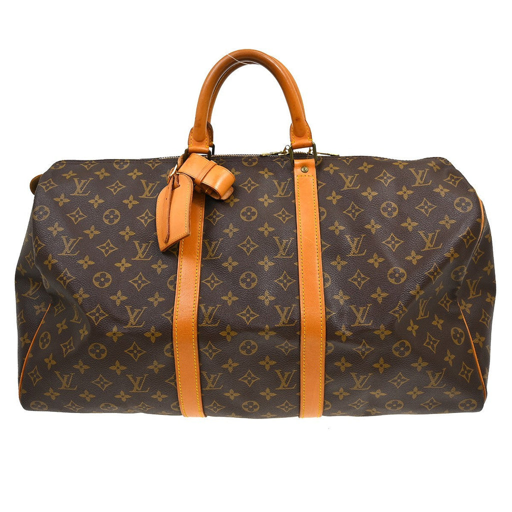 Louis Vuitton Keepall Bag Monogram Canvas Brown Canvas Travel Bag Bag (Pre-Owned)