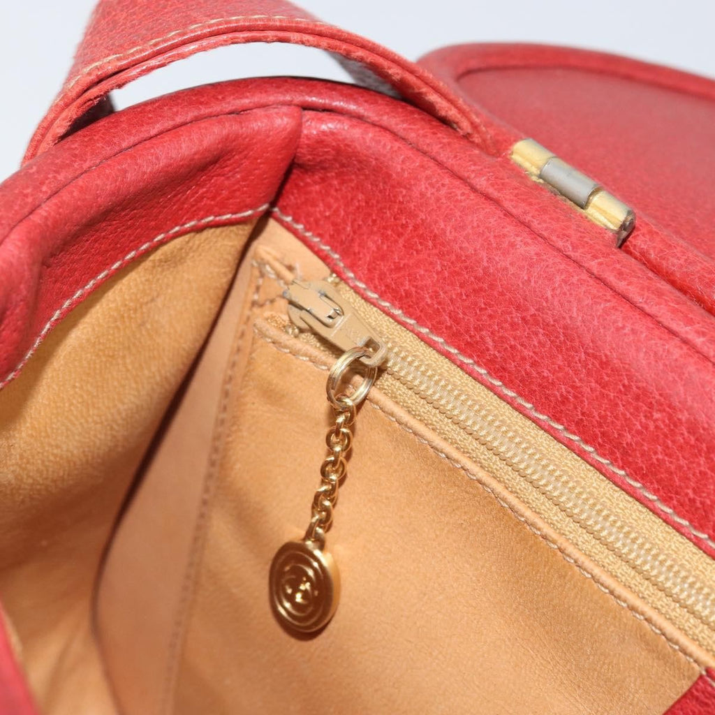 Gucci Vintage Shoulder Bag Leather Red Leather Shoulder Bag Bag (Pre-Owned)