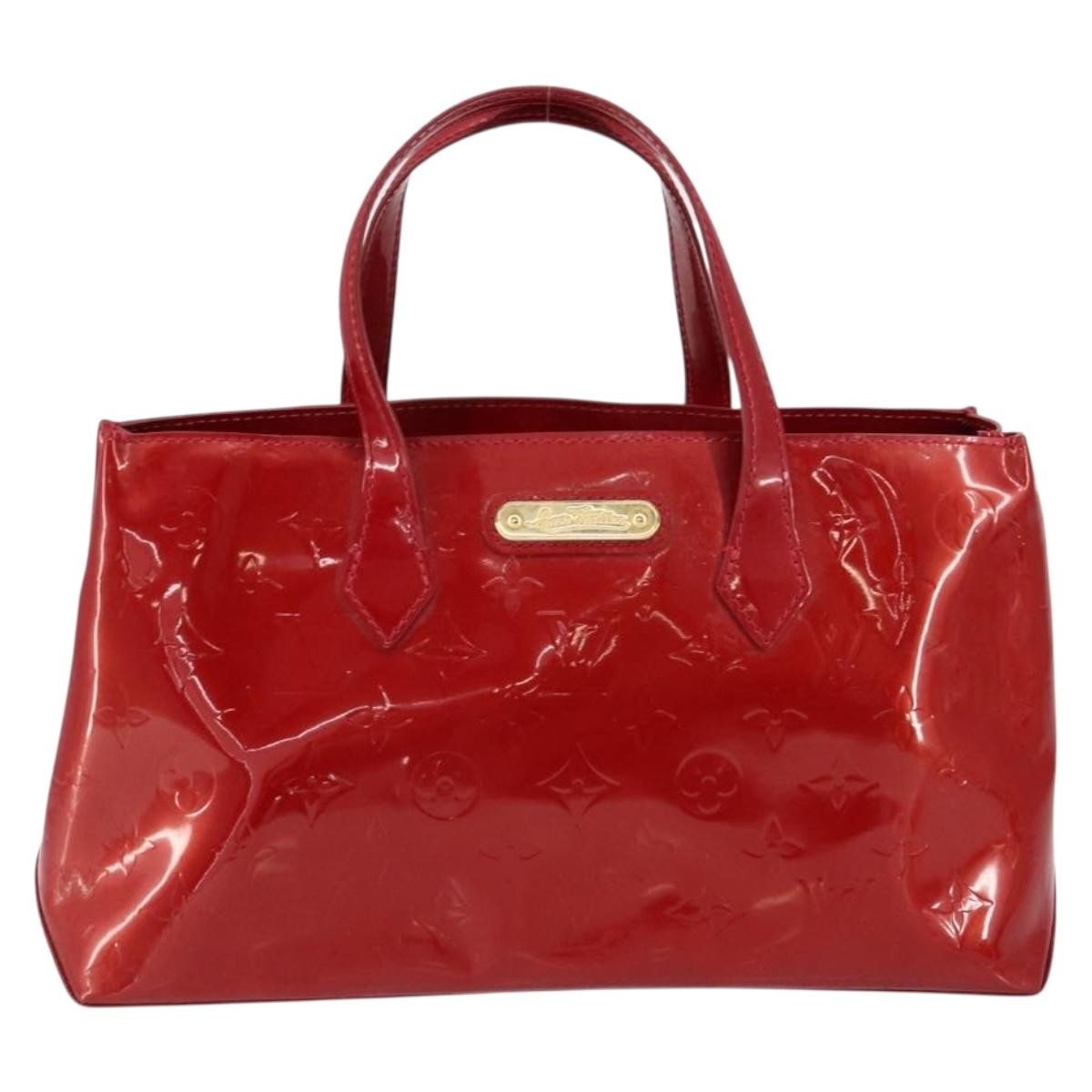 Louis Vuitton Wilshire Handbag Monogram Vernis Red Patent_Leather Handbag (Pre-Owned)