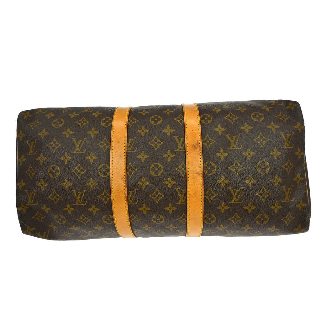 Louis Vuitton Keepall Bag Monogram Canvas Brown Canvas Travel Bag Bag (Pre-Owned)