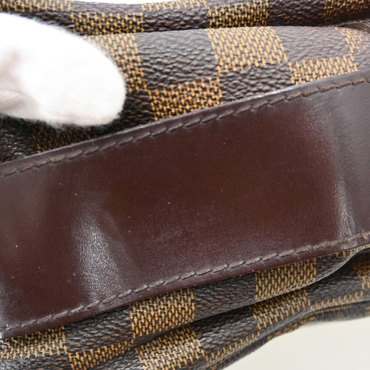 Louis Vuitton Naviglio Handbag Damier Brown Canvas Shoulder Bag Bag (Pre-Owned)