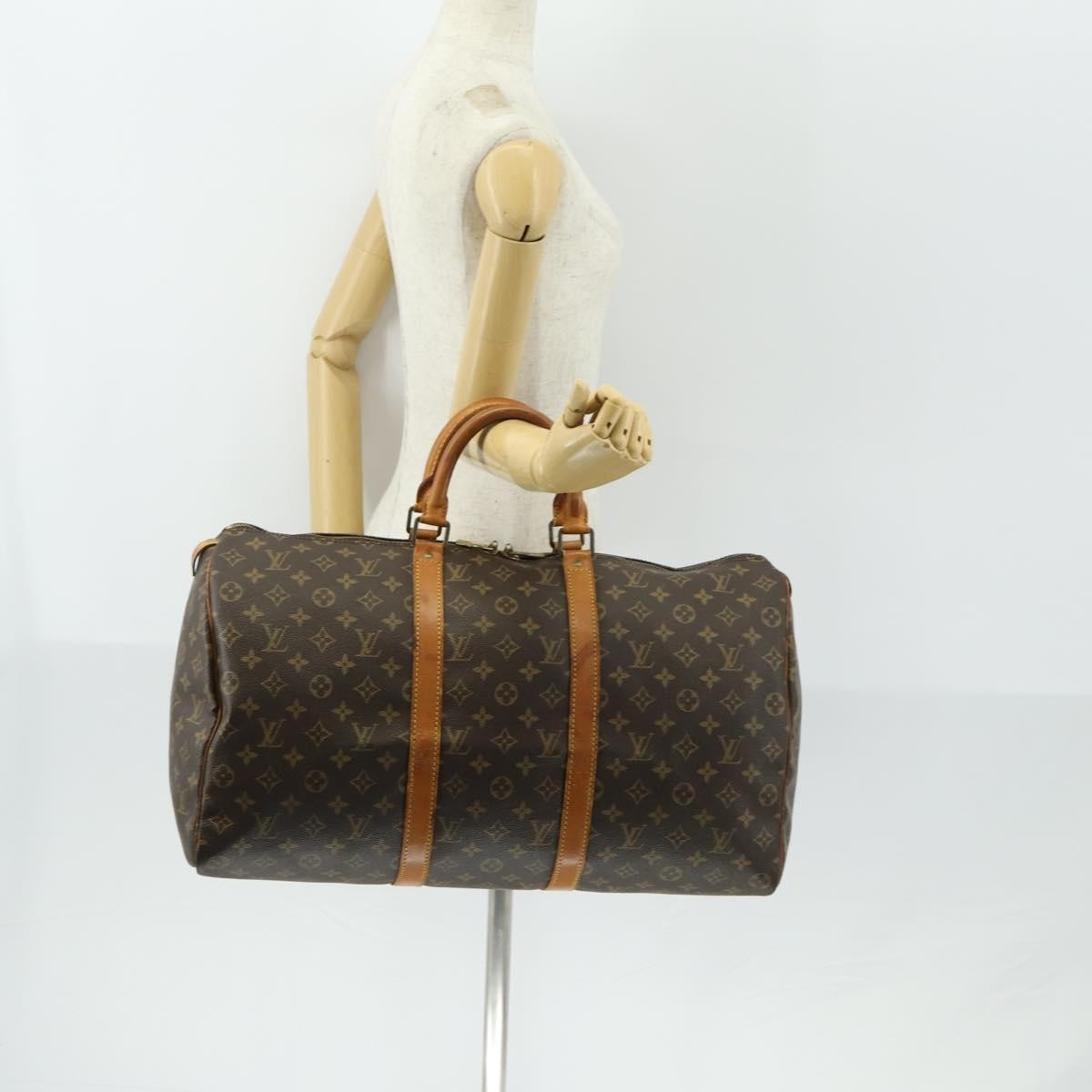 Louis Vuitton Keepall Bag Monogram Canvas Brown Canvas Travel Bag Bag (Pre-Owned)