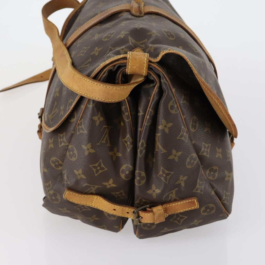 Louis Vuitton Saumur Handbag Monogram Canvas Brown Canvas Shoulder Bag Bag (Pre-Owned)