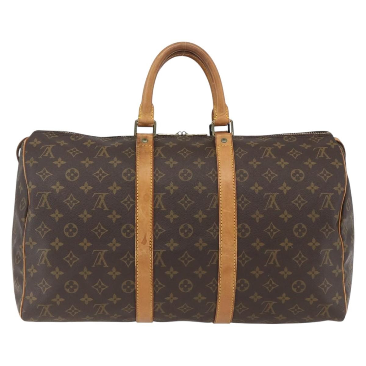 Louis Vuitton Keepall Bag Monogram Canvas Brown Canvas Travel Bag Bag (Pre-Owned)