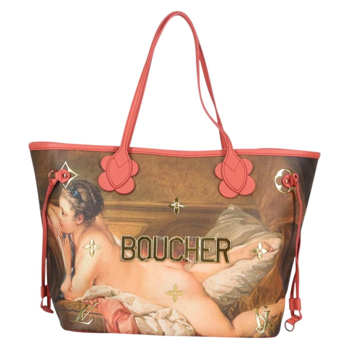 Louis Vuitton Neverfull Nm Tote Limited Edition Jeff Koons Boucher Print Canvas Multicolour Canvas Tote Bag Bag (Pre-Owned)