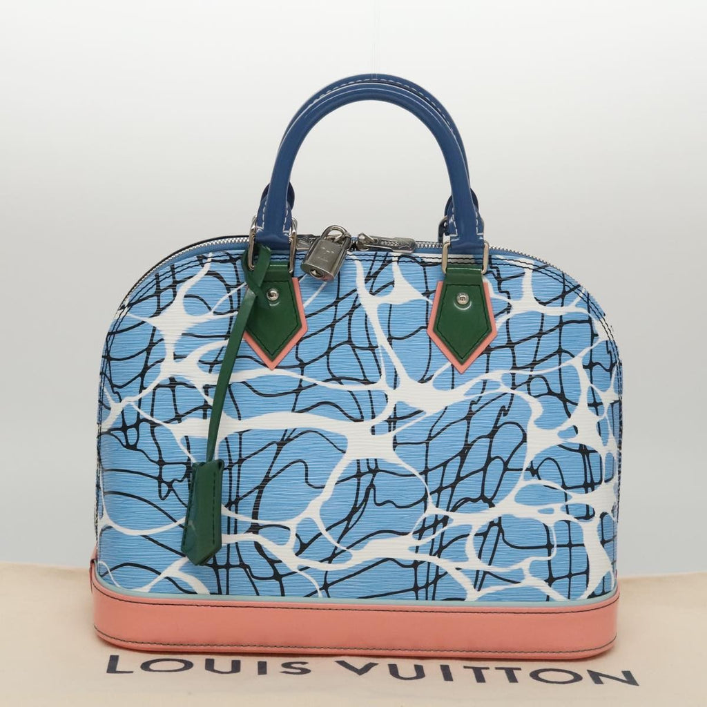 Louis Vuitton Alma Handbag Limited Edition Print Epi Leather Blue Leather Handbag (Pre-Owned)