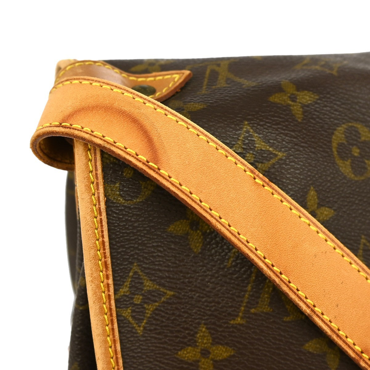 Louis Vuitton Saumur Handbag Monogram Canvas Brown Canvas Shoulder Bag Bag (Pre-Owned)