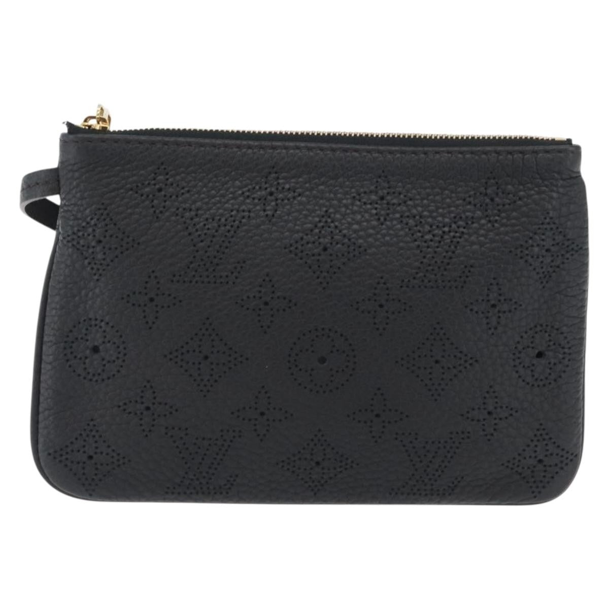 Louis Vuitton Selene Pochette Mahina Leather Black Leather Clutche & Pouche Bag (Pre-Owned)