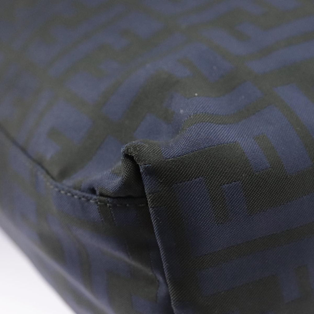 Fendi Zucca Tote Bag Ff Motif Navy Canvas Tote Bag Bag (Pre-Owned)