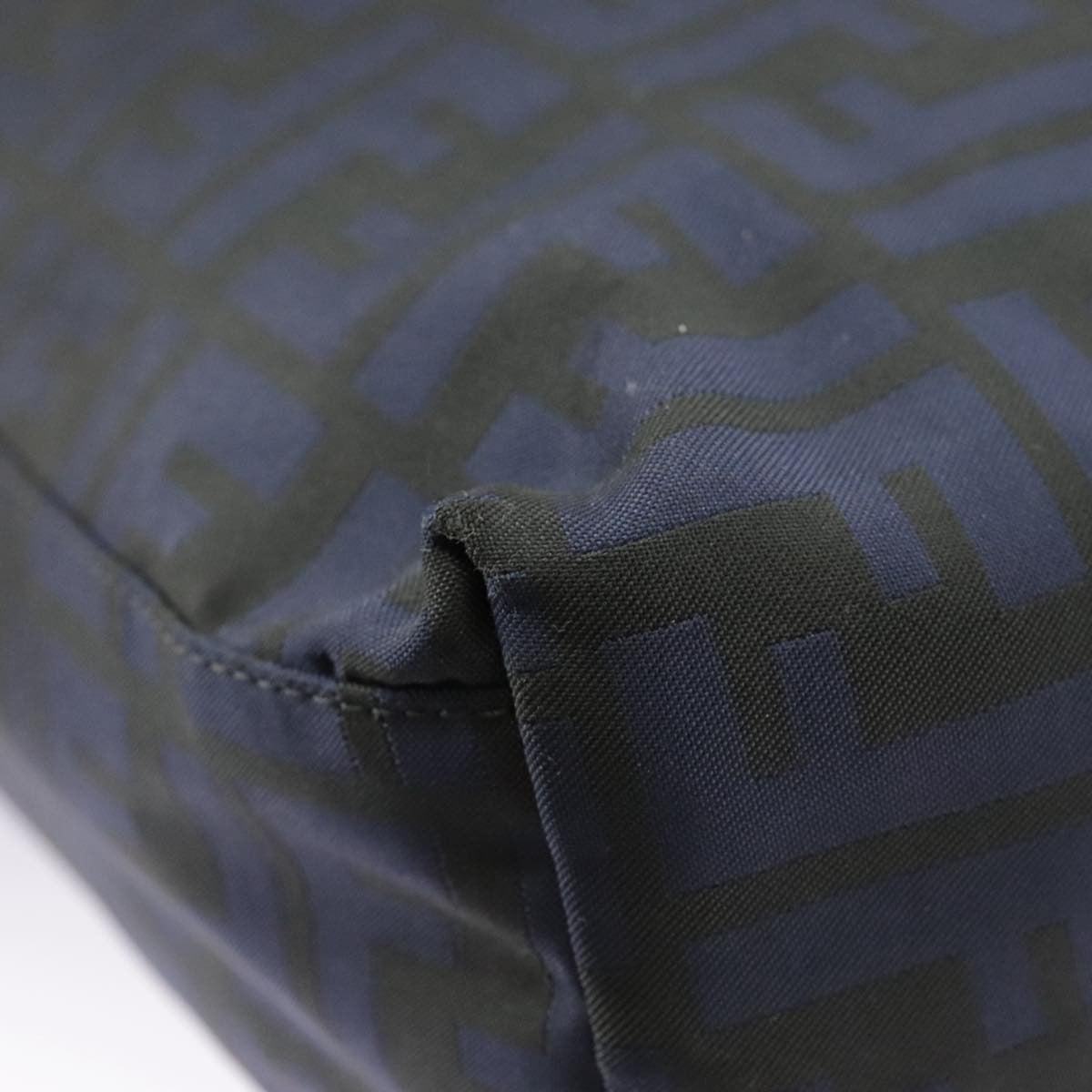 Fendi Zucca Tote Bag Ff Motif Navy Canvas Tote Bag Bag (Pre-Owned)