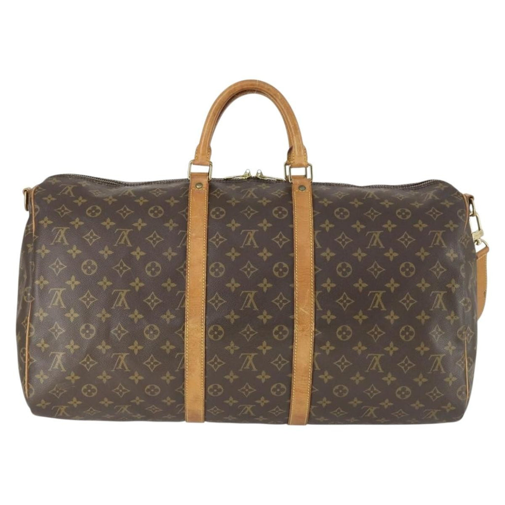 Louis Vuitton Keepall Bandouliere Bag Monogram Canvas Brown Canvas Travel Bag Bag (Pre-Owned)