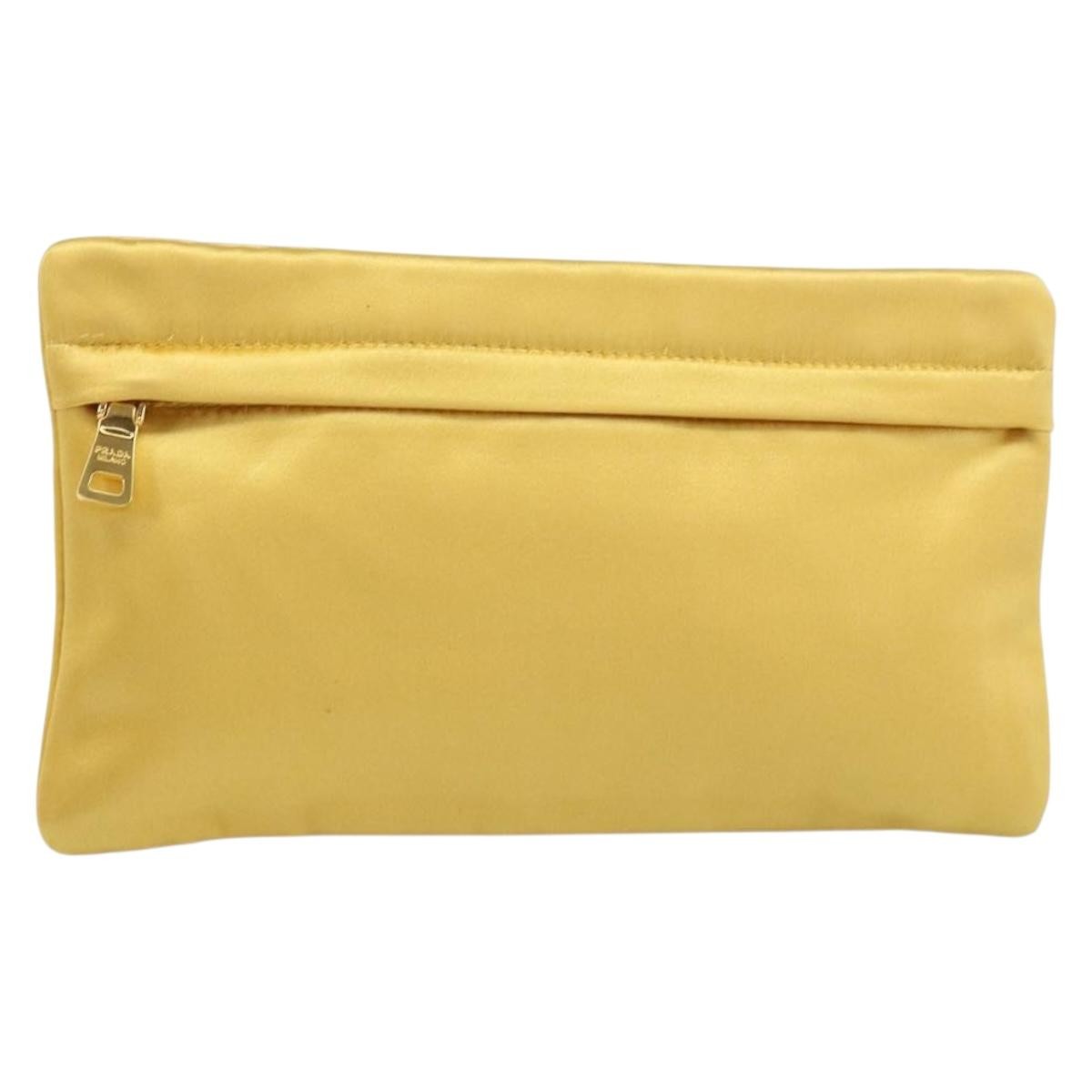 Prada Clutch Satin Gold Satin Clutche & Pouche Bag (Pre-Owned)