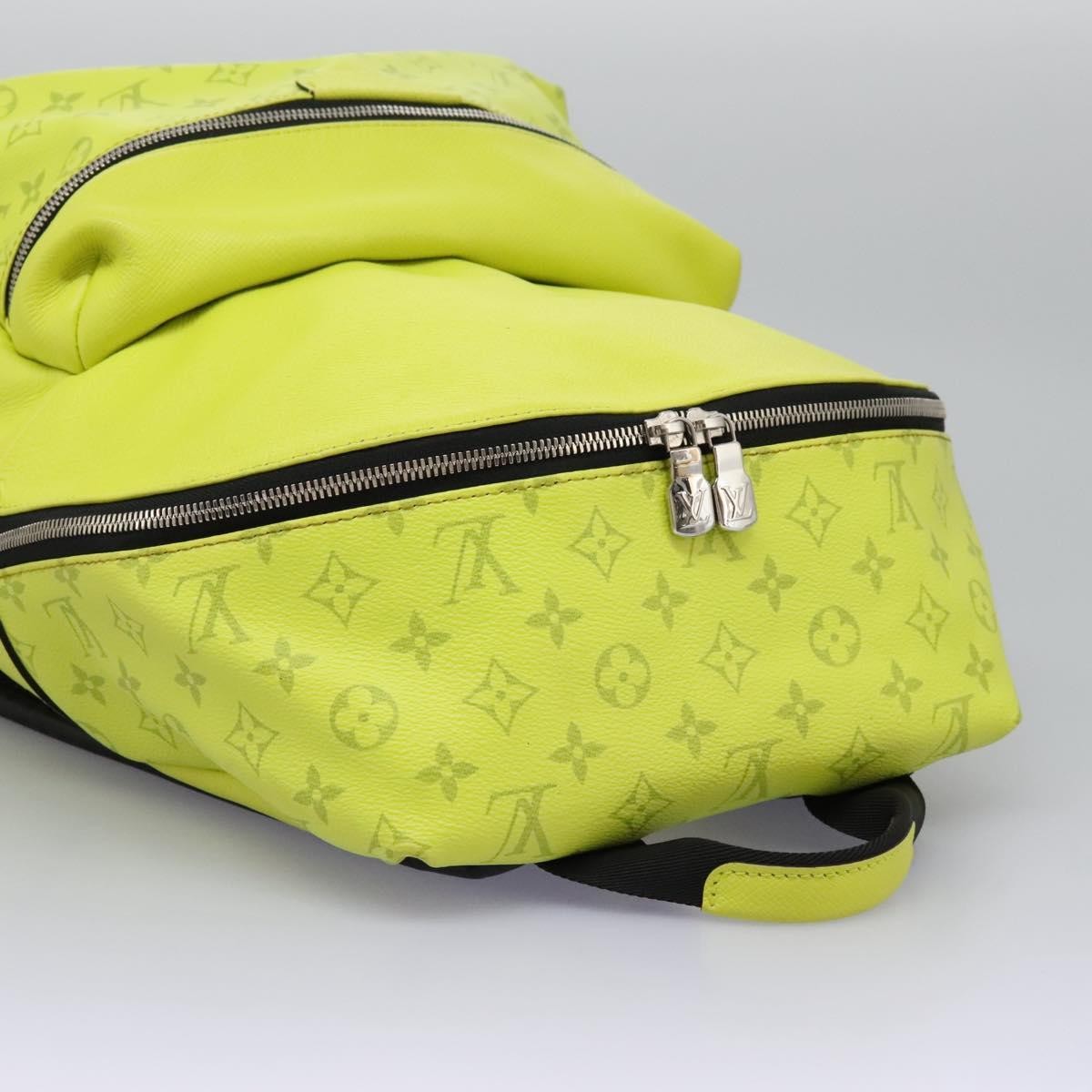 Louis Vuitton Discovery Backpack Monogram Taigarama Yellow Leather Backpack Bag (Pre-Owned)