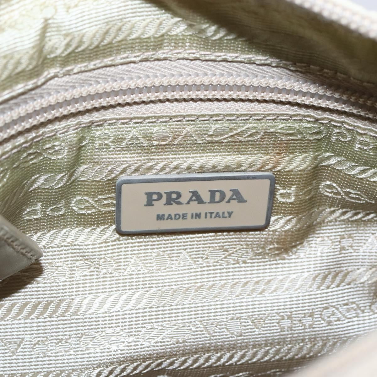 Prada Buckle Messenger Bag Tessuto Beige Nylon Shoulder Bag Bag (Pre-Owned)