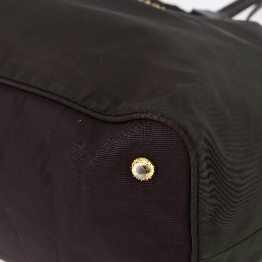 Prada Open Tote Tessuto Khaki Nylon Tote Bag Bag (Pre-Owned)