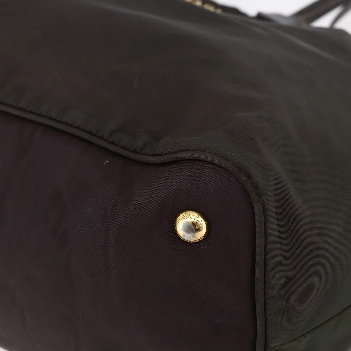 Prada Open Tote Tessuto Khaki Nylon Tote Bag Bag (Pre-Owned)