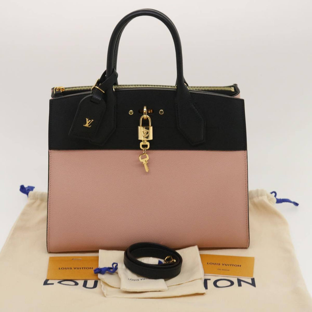 Louis Vuitton City Steamer Handbag Leather Pink Leather Bag (Pre-Owned)