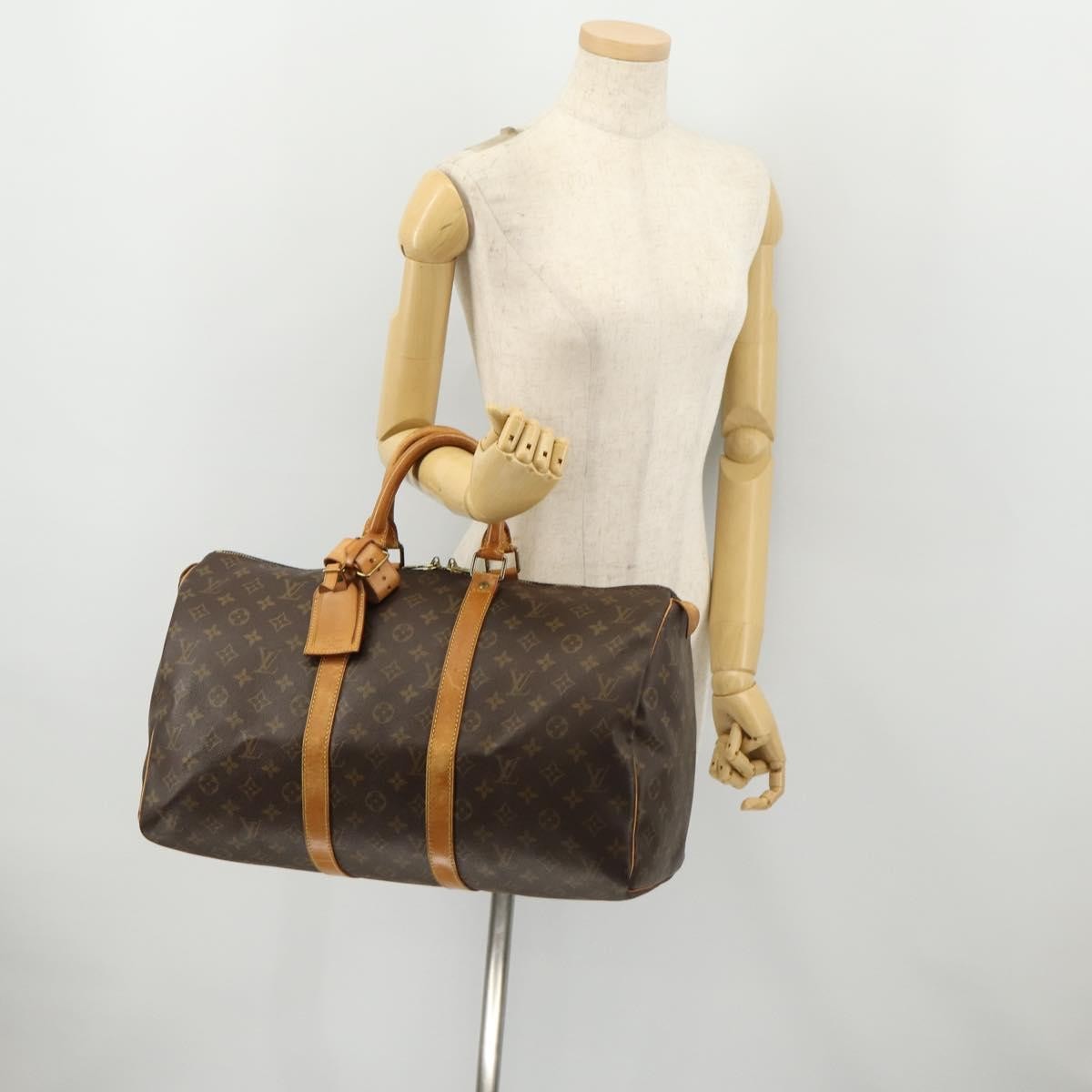 Louis Vuitton Keepall Bag Monogram Canvas Brown Canvas Travel Bag Bag (Pre-Owned)