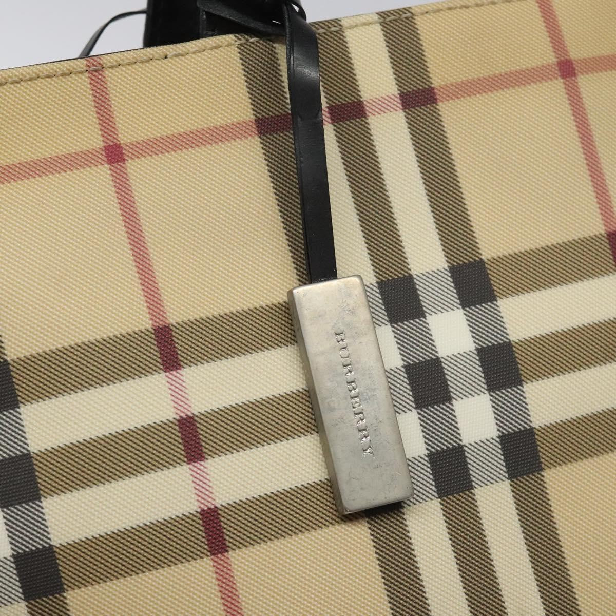 Burberry Nova Check Handbag Nova Check Canvas Beige Canvas Handbag (Pre-Owned)