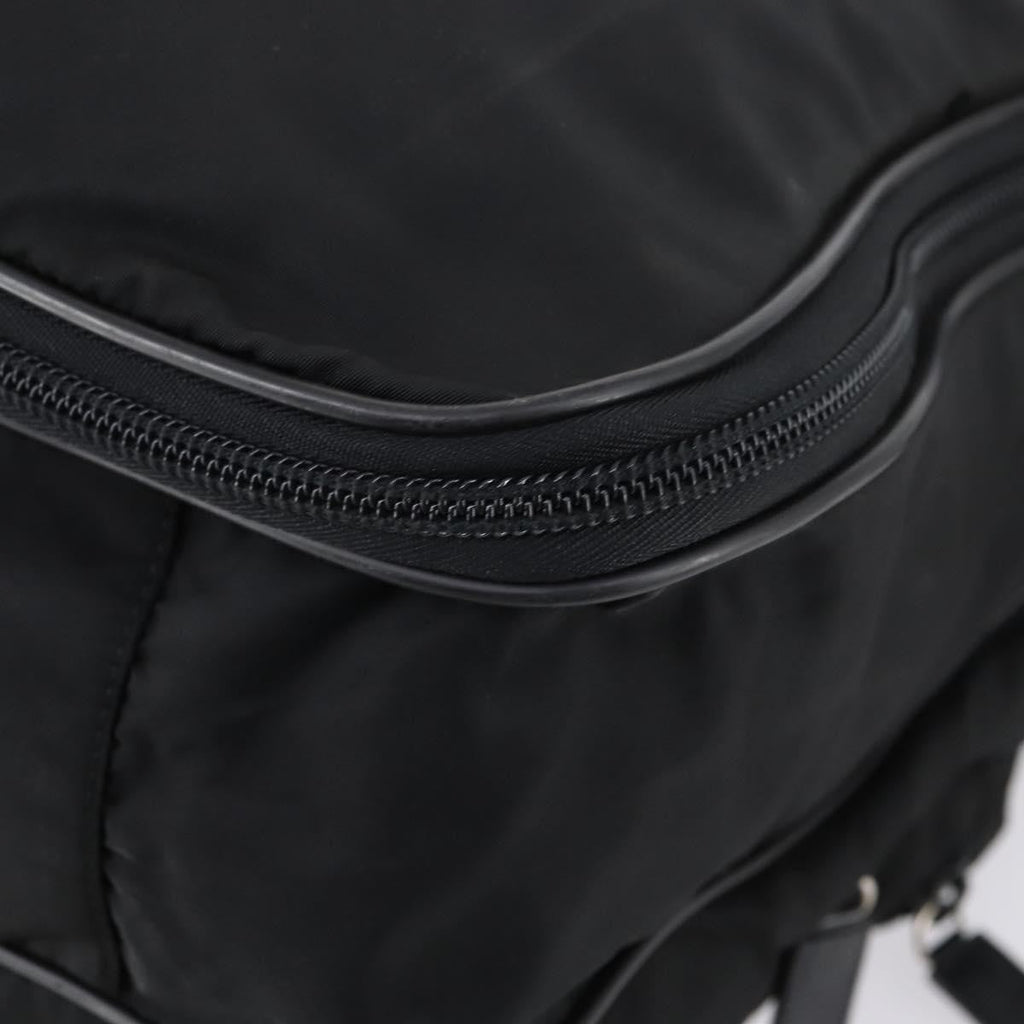 Prada Porta Computer Briefcase Tessuto And Saffiano Leather Black Nylon Briefcase Bag (Pre-Owned)