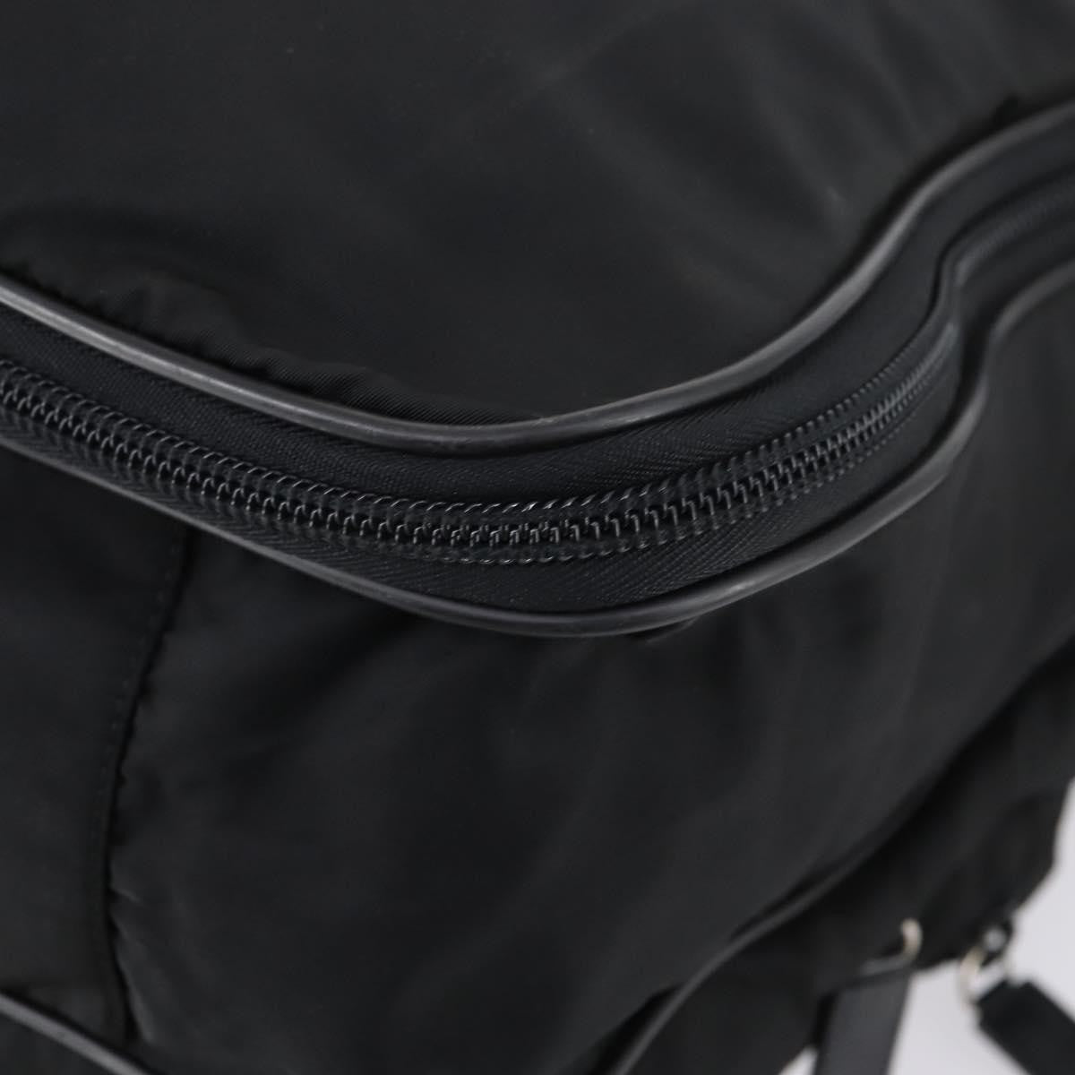 Prada Porta Computer Briefcase Tessuto And Saffiano Leather Black Nylon Briefcase Bag (Pre-Owned)