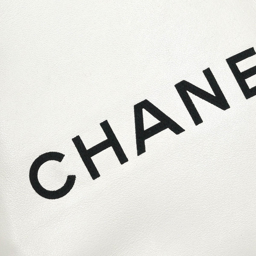 Chanel Essential Shopping Tote Leather White Calfskin Tote Bag Bag (Pre-Owned)