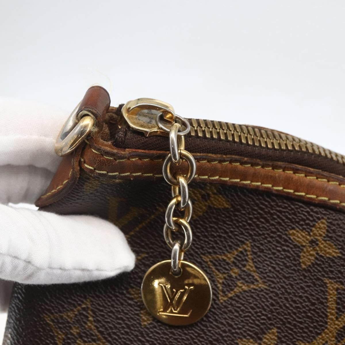 Louis Vuitton Palermo Handbag Monogram Canvas Brown Canvas Tote Bag Bag (Pre-Owned)