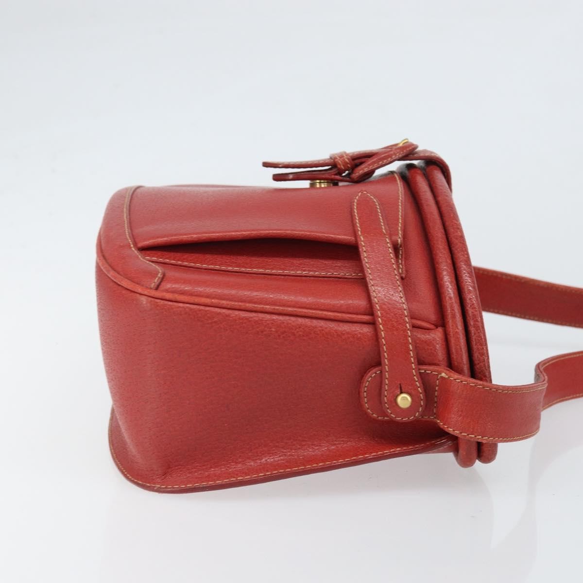 Gucci Vintage Shoulder Bag Leather Red Leather Shoulder Bag Bag (Pre-Owned)