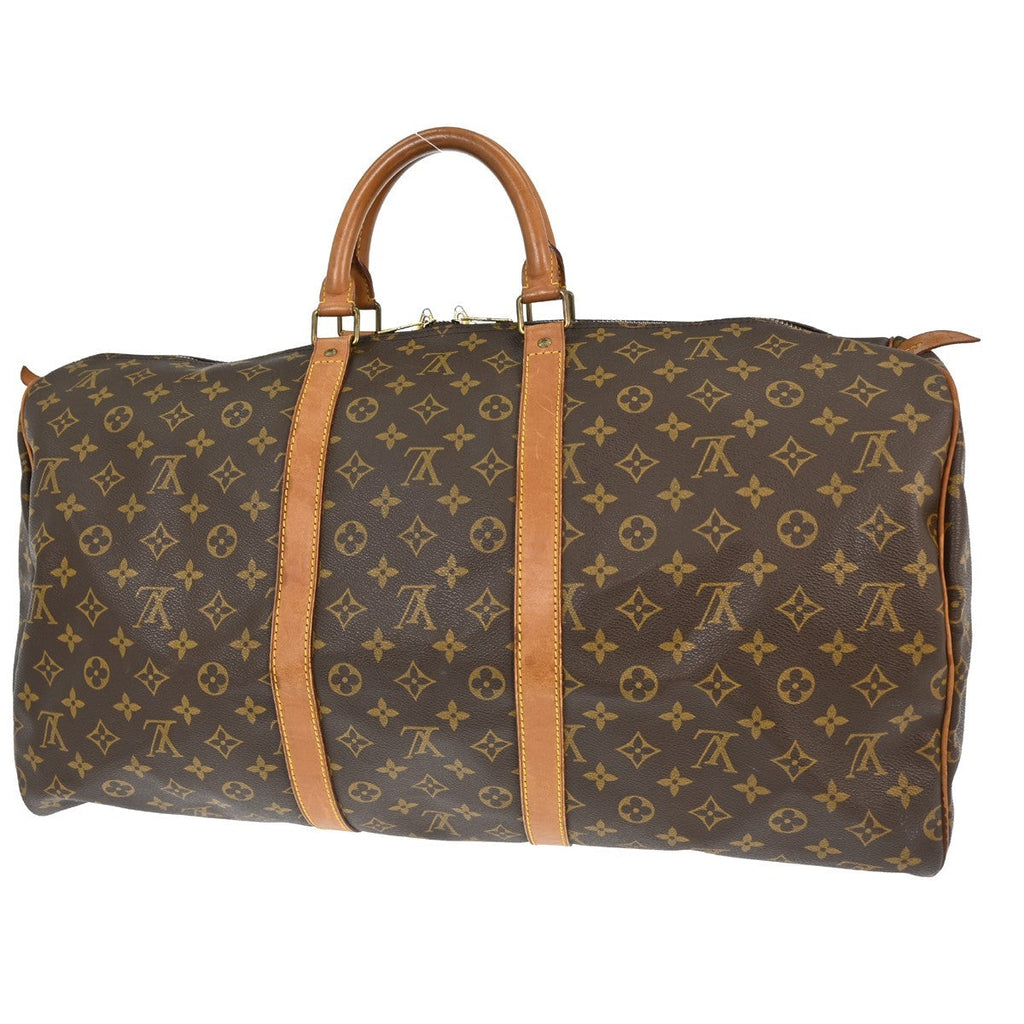 Louis Vuitton Keepall Bag Monogram Canvas Brown Canvas Travel Bag Bag (Pre-Owned)