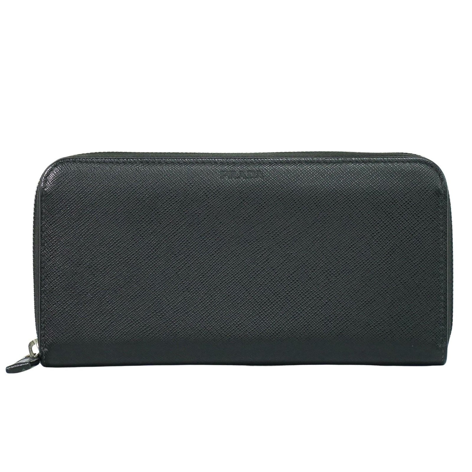 Prada Saffiano Wallet Leather Black Leather Wallets Accessory (Pre-Owned)