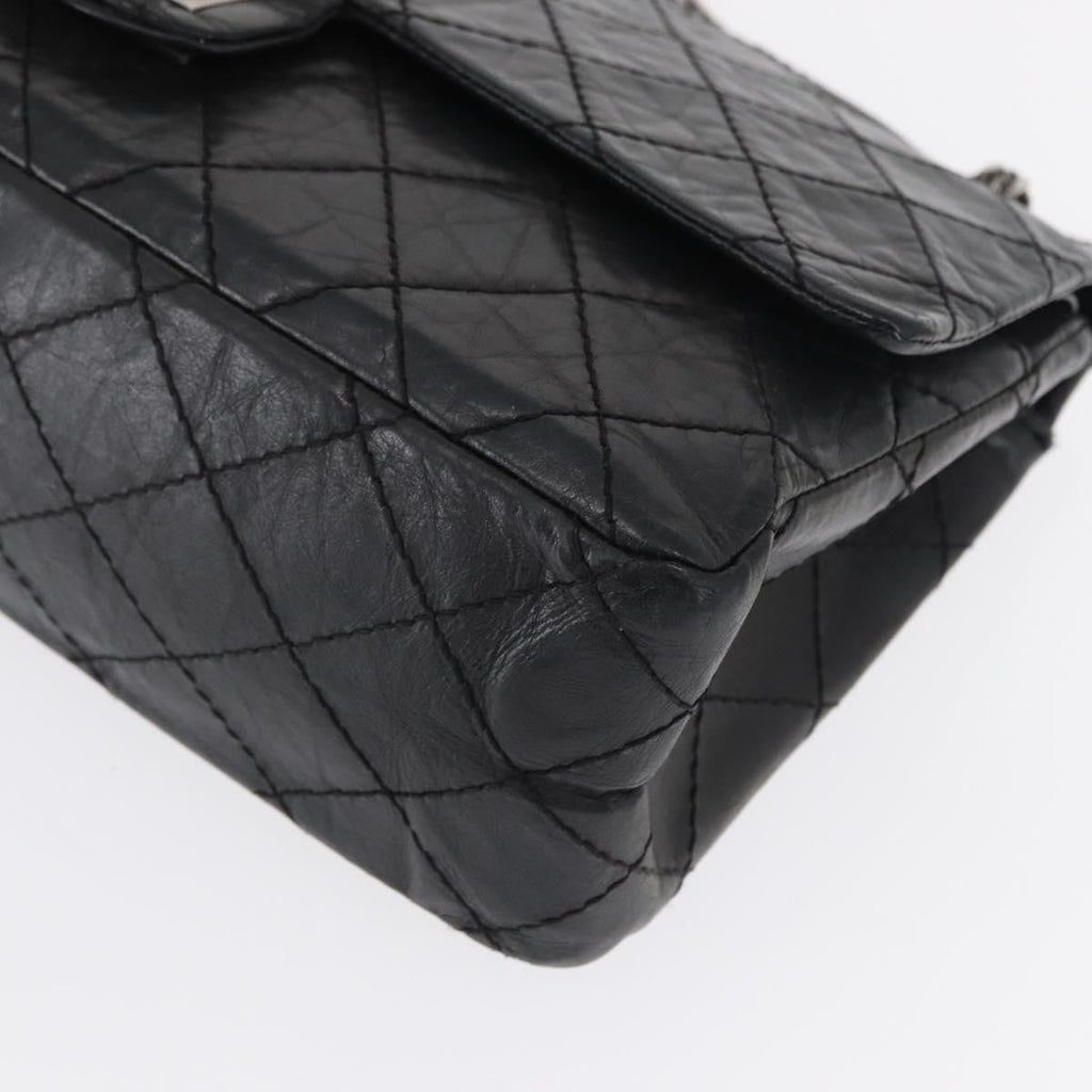 Chanel Reissue 2.55 Flap Bag Quilted Aged Calfskin Black Leather Shoulder Bag Bag (Pre-Owned)