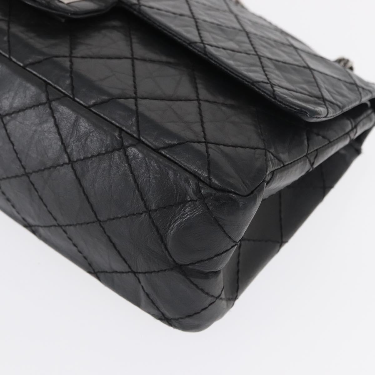 Chanel Reissue 2.55 Flap Bag Quilted Aged Calfskin Black Leather Shoulder Bag Bag (Pre-Owned)