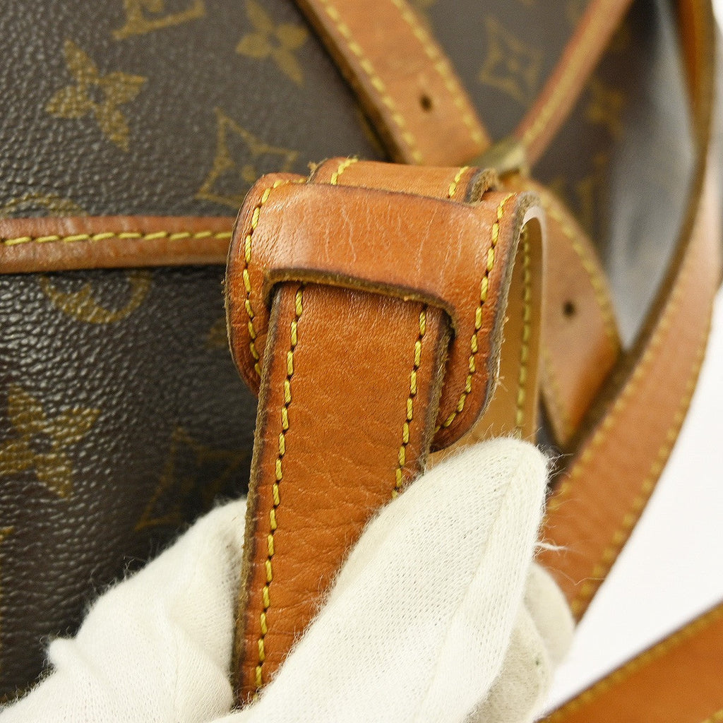 Louis Vuitton Saumur Handbag Monogram Canvas Brown Canvas Shoulder Bag Bag (Pre-Owned)