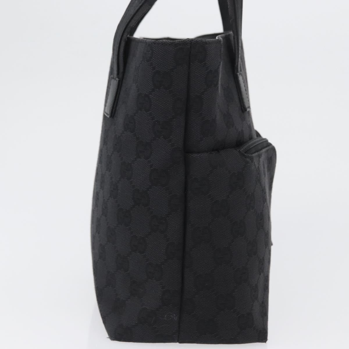 Gucci Double Pocket Tote Gg Canvas Black Canvas Handbag (Pre-Owned)