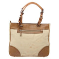 Prada Vintage Convertible Tote Canvas And Leather Beige Canvas Tote Bag Bag (Pre-Owned)