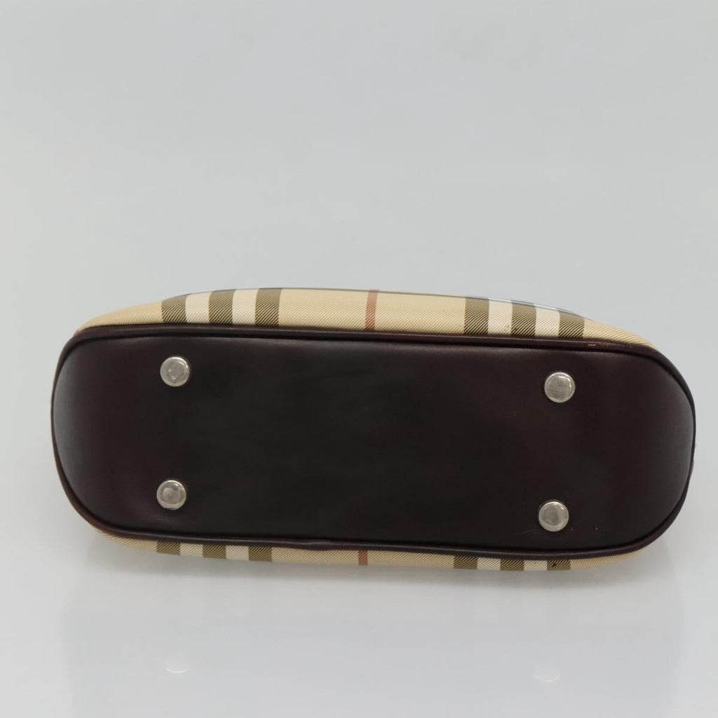 Burberry Nova Check Handbag Nova Check Canvas Beige Canvas Handbag (Pre-Owned)