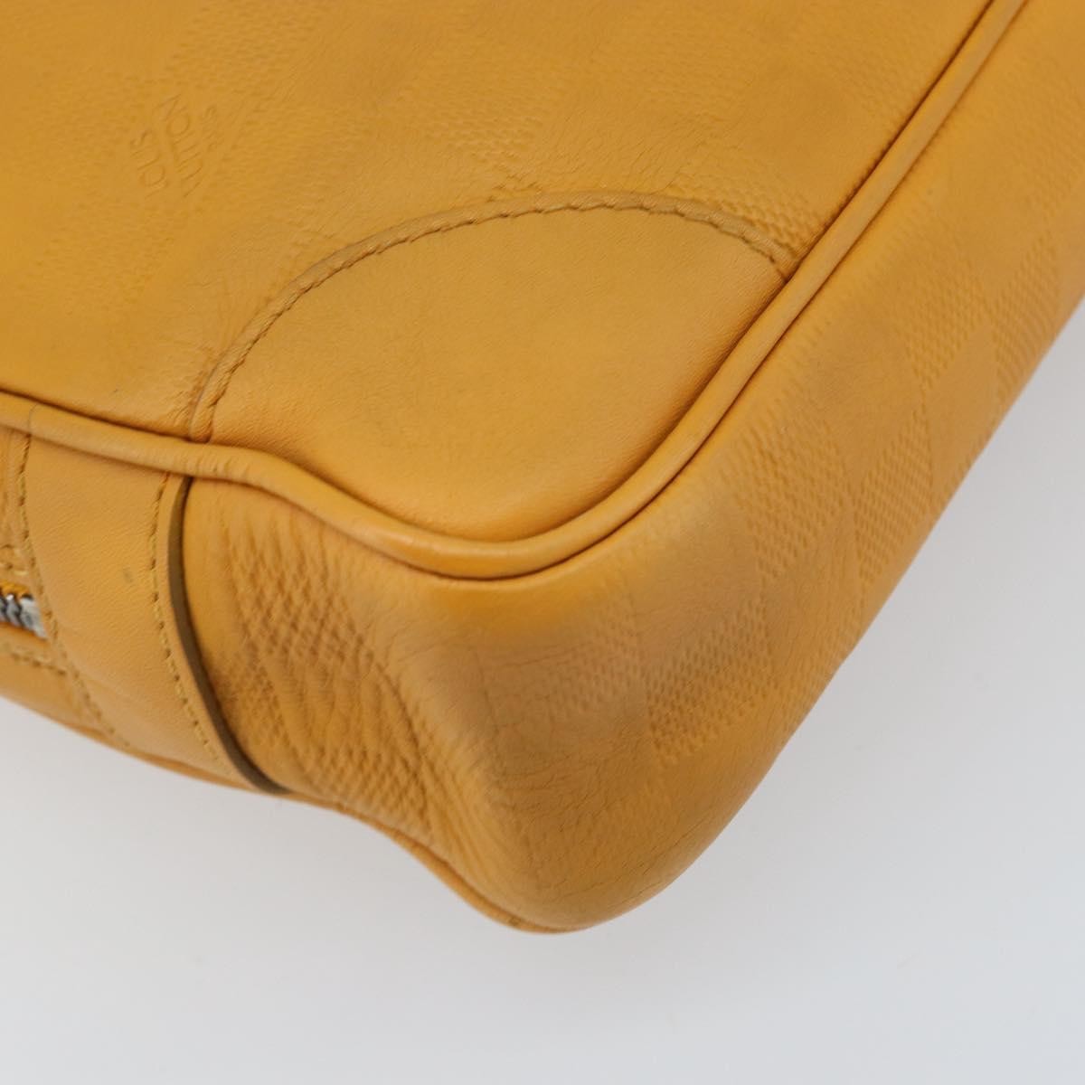 Louis Vuitton Porte-Documents Voyage Briefcase Damier Infini Leather Yellow Leather Briefcase Bag (Pre-Owned)