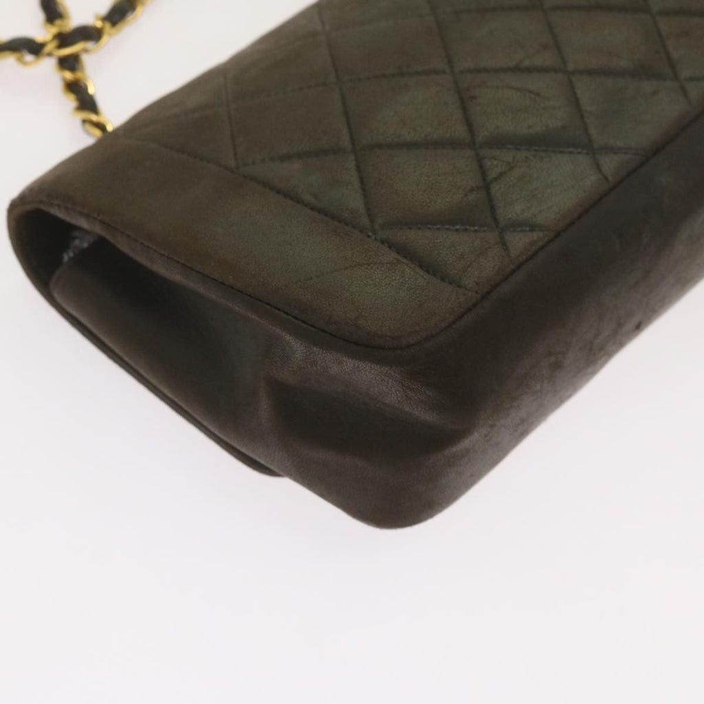 Chanel Vintage Diana Flap Bag Quilted Lambskin Black Leather Shoulder Bag Bag (Pre-Owned)